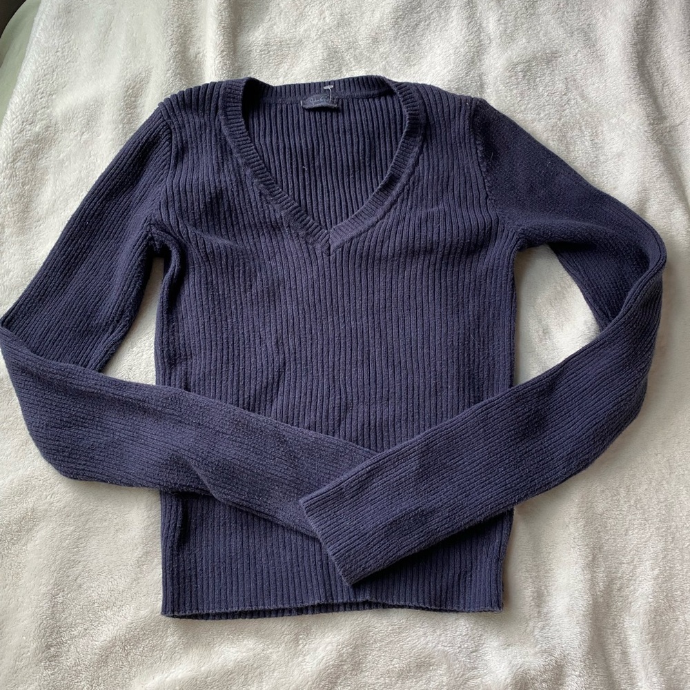 Brandy Melville cropped navy sweater